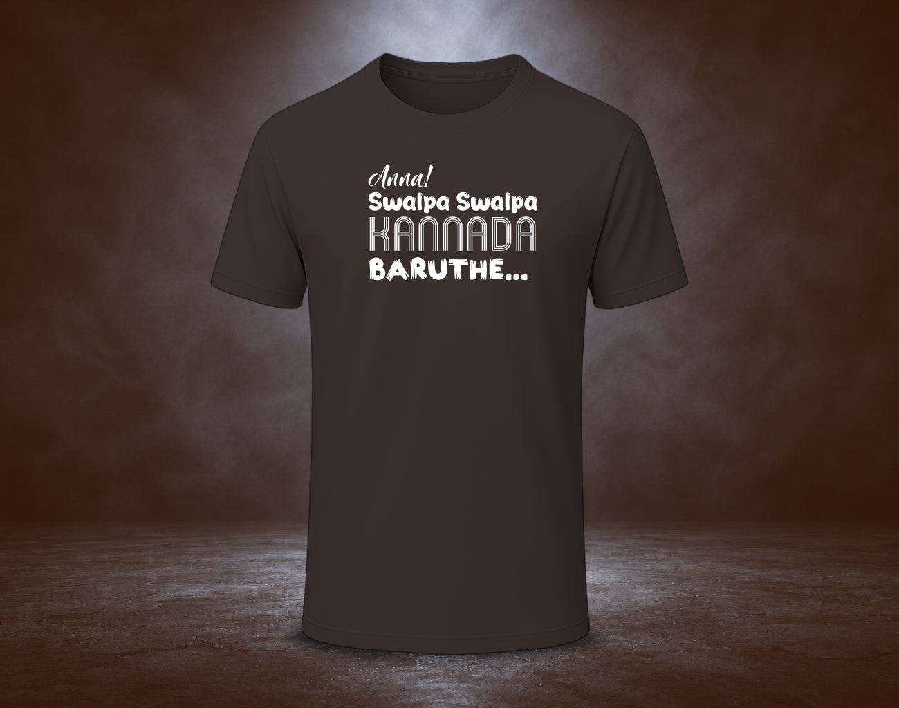Anna! Swalpa Swalpa Kannada Baruthe - Half Sleeve Round Neck T-Shirt