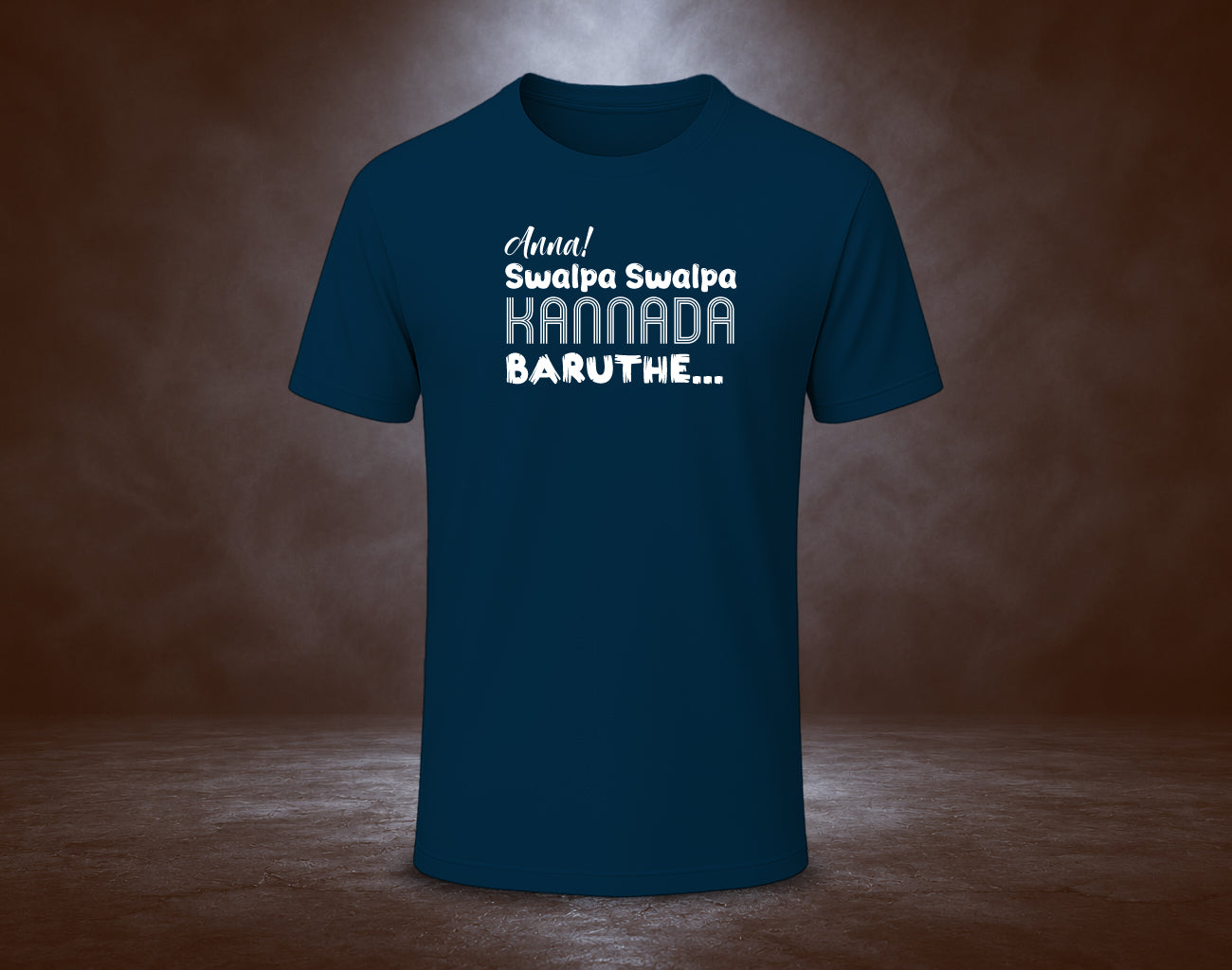Anna! Swalpa Swalpa Kannada Baruthe - Half Sleeve Round Neck T-Shirt