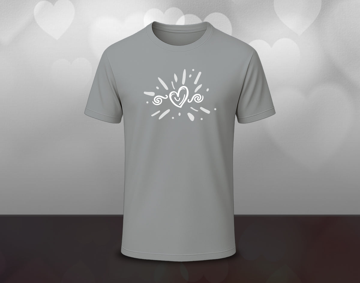 Love Heart - Half Sleeve Round Neck T-Shirt