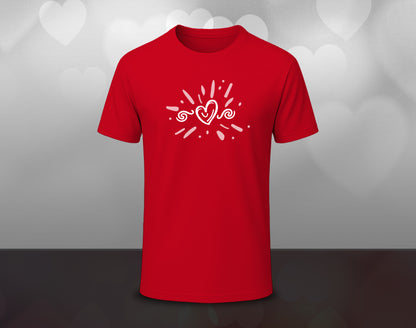 Love Heart - Half Sleeve Round Neck T-Shirt